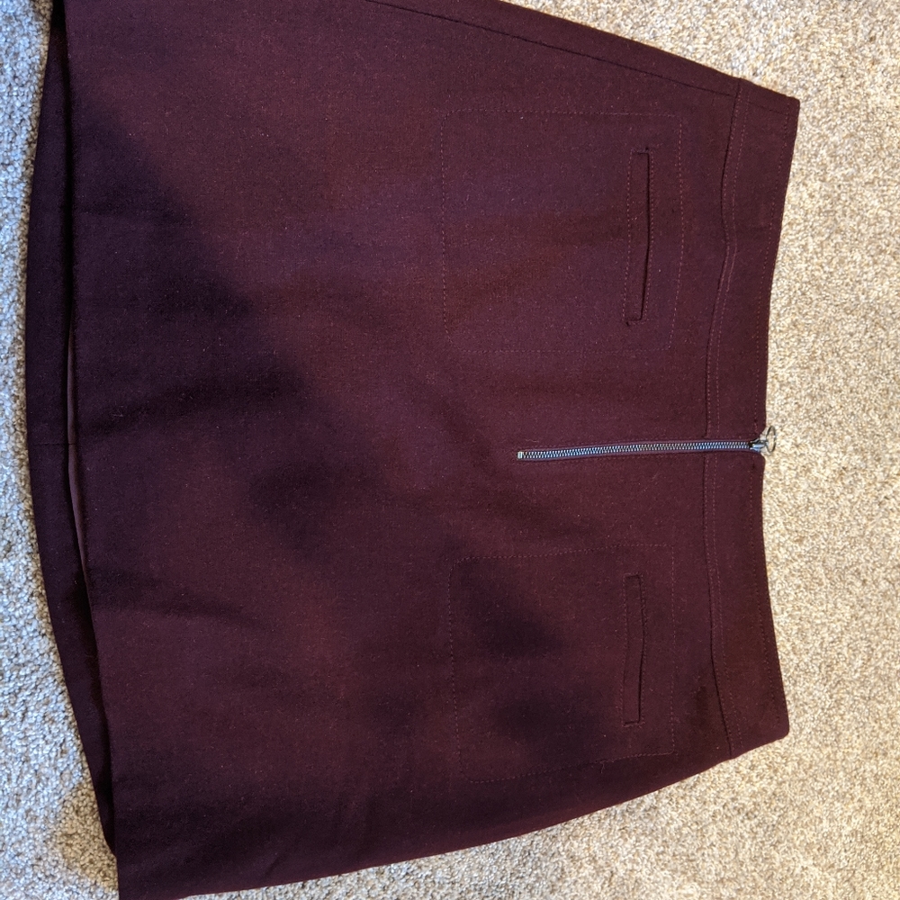 Madewell Burgundy Mini Skirt